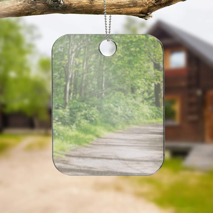 Anti-Fog Camping Mirror for Shower, Shaving, Signaling, and More | Fogless Bathroom Shower Mirror for Shower, Hiking, Backpacking, Outdoors | Hanging Shower Mirror with Chain
