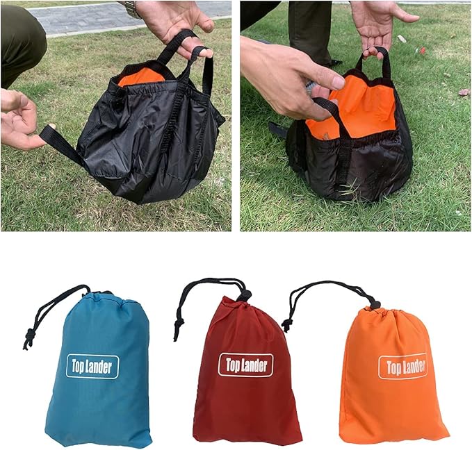 2 Pack Collapsible Bucket with Handle 2 Gallon Portable Camping Wash Basin Folding Water Container for Fishing Beach (Red+Blue)
