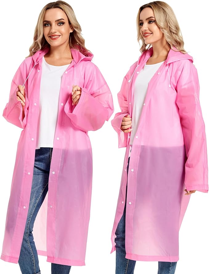Rain Ponchos for Adults Reusable Raincoats Survival Heavy Duty Military Impermeable 2 Packs Rain Coat…