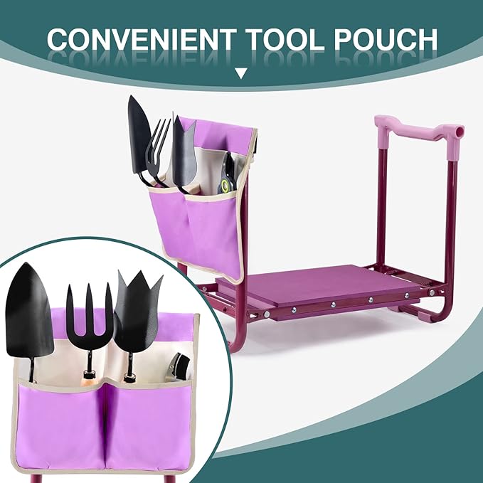 Foldable Garden Kneeler and Seat,Portable Kneeler Stool - Heavy Duty Garden Bench, Resistant Gardening Stool, Comfortable EVA Foam Cushion - Ideal for Women's Gardening, Camping...