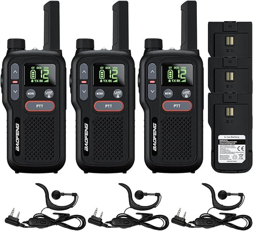 BAOFENG GT-18 Walkie Talkies for Kids Adult, License Free Long Range Rechargeable FRS Two Way Radio,1500mAh Battery, 22 Channels with Scan, Flashlight, for Camping Hiking Family, 3 Pack