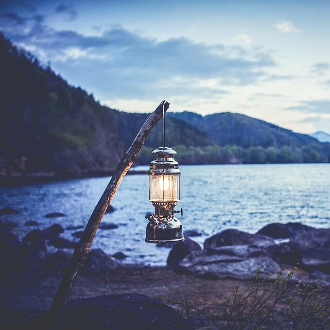 Petromax HK500 Pressurized Lantern, 500 Candlepower with 1 Quart Kerosene Tank for Home, Camping or Emergency Lighting, Hand Assembled High Pressure 400 Watt Lamp, Chrome