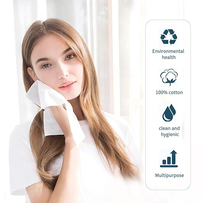 100 PCS Compressed Towel, Mini Tablets Disposable Portable Face Towel Cotton Coin Tissue for Travel, Camping, Hiking, Sport, Beauty Salon, Home Hand Wipes and Other Outdoor Activities