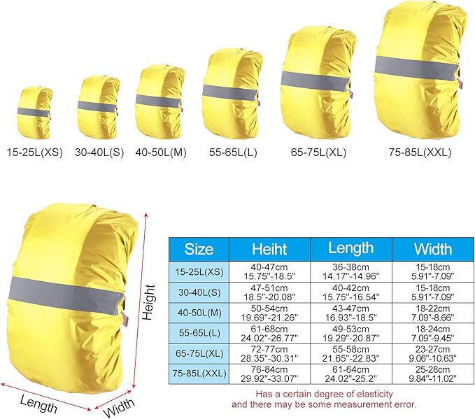 PATIKIL Waterproof Backpack Rain Cover, Non-Slip Backpack Cover with Reflective Strap Stay Dry for Hiking, Camping, Hunting