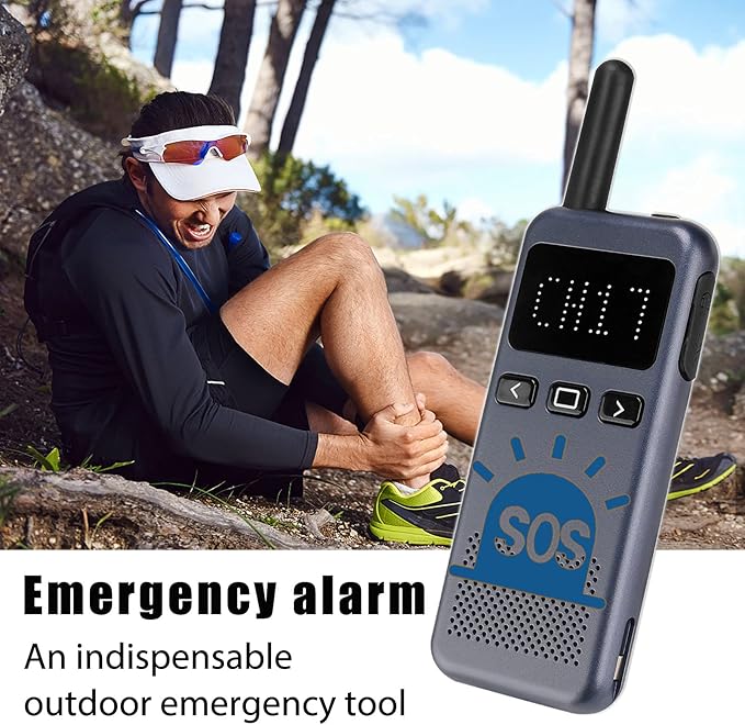 Retevis RB19P High Power Walkie Talkie for Adults, GMRS Long Range Two Way Radio, Mini, NOAA, USB-C, Emergency Alert, for Outdoor Hiking Skiing Navy Blue