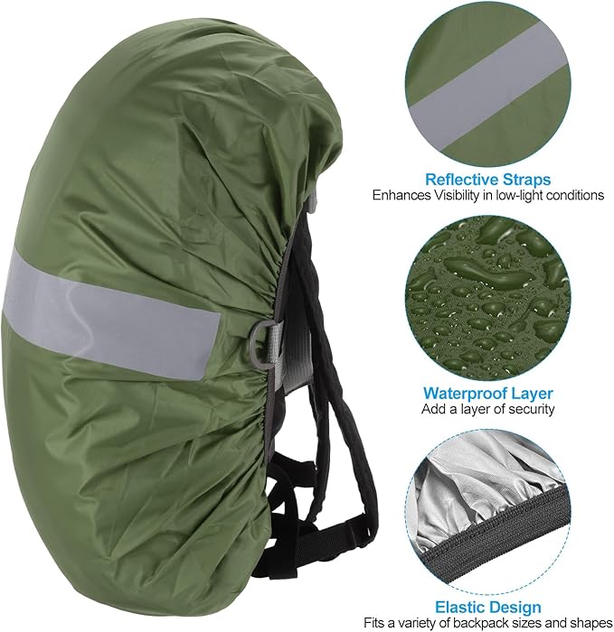 PATIKIL Waterproof Backpack Rain Cover, Non-Slip Backpack Cover with Reflective Strap Stay Dry for Hiking, Camping, Hunting