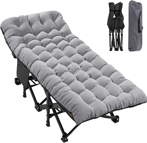 ABORON Oversized Folding Camping Cot for Adults, Double Layer 1200D, 500lb Capacity, Heavy Duty Guest Cot with Mat & Carrying Bag for Indoor & Outdoor Use