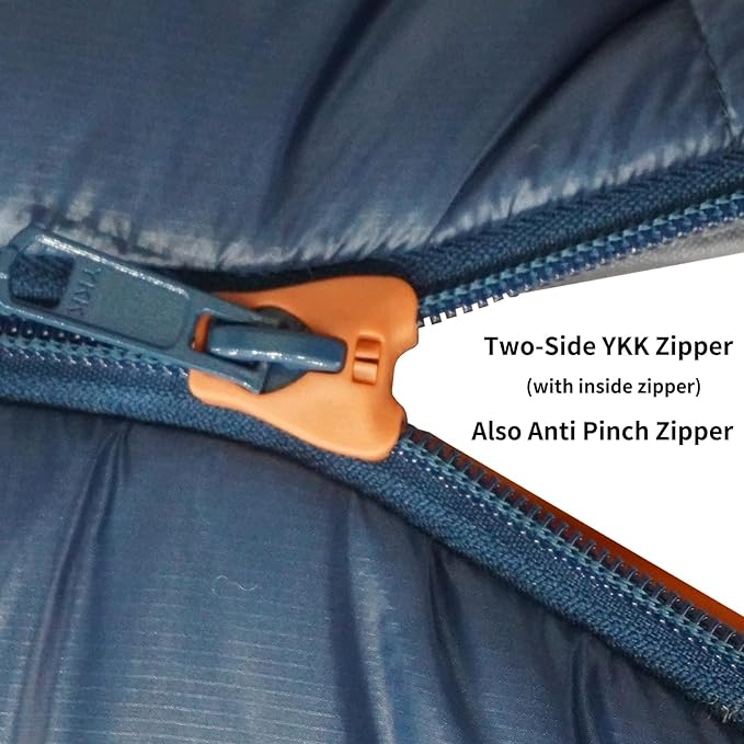 Mountainlodge 3-4 Seasons Shingle Sleeping Bag 15℉ with Inner Pocket for Adult,Perfect for Backpacking,Traveling and Hiking,Including Free Compression Stuff Sack.