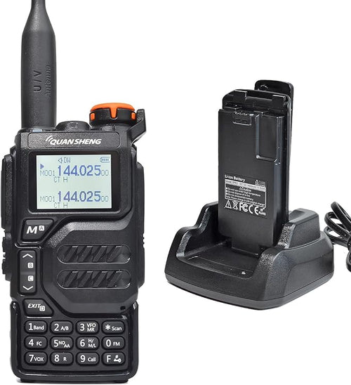 TWAYRDIO Quansheng UV-K5 5W VHF UHF Dual Band Two Way Radio, AM/FM Airband Receiving Walkie Talkie, NOAA Emergency Weather Receiver, with 1 Extra Battery