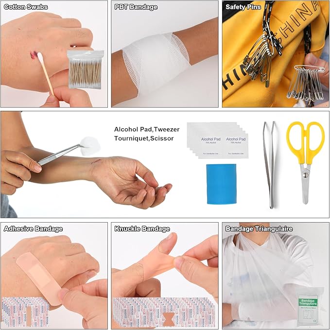 Survival Kit, 290Pcs Survival Gear First Aid Kit Emergency Tent, Camping Essentials Emergency Kit Accessories for Earthquake, Outdoor Adventure, Hiking, Hunting, Gifts for Men Women