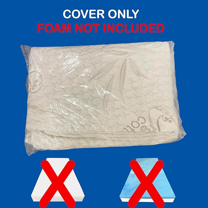 FoamRush 6" Bunk (42" x 80"), Soft, Fitted, Zippered Mattress Cover Replacement, Premium Cotton, Waterproof, Non Skid Bottom, Mattress Pad Cover, Mattress Not Included