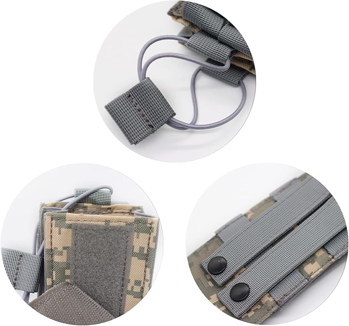 1000D Nylon Tactical Radio Holder Radio Case Radio Pouch Military Molle Radio Walkie Talkie Holder Bag Hunting Magazine Pouches Pocket for Two Ways Walkie Talkies Compatible (ACU)