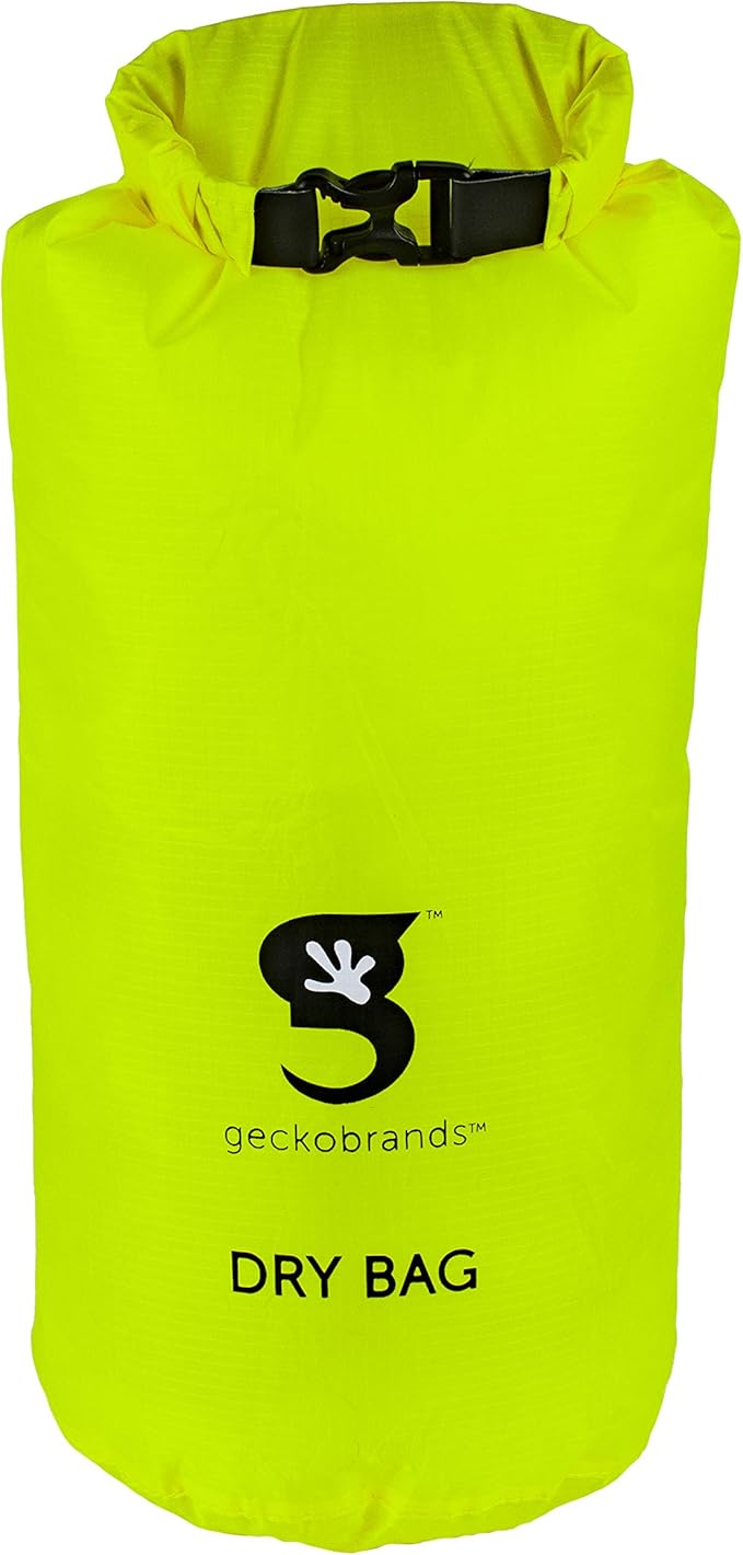 geckobrands Lightweight Compression Dry Bags, 3-Pack - Green (L), Blue (M), Orange (S) - Waterproof, Durable, and Space-Saving for Camping, Hiking, and Travel