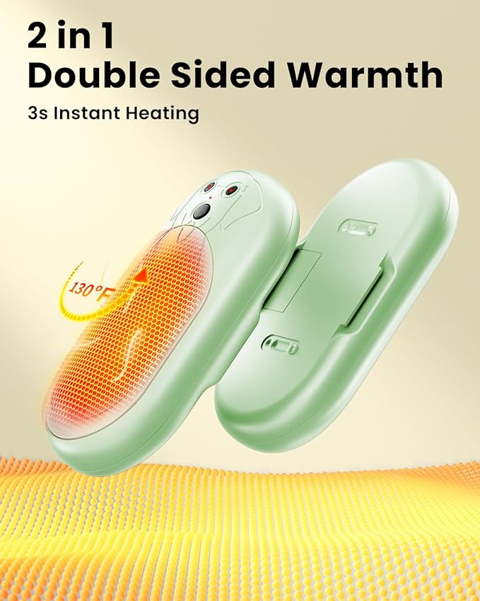 Electric Hand Warmers Rechargeable 2 Pack, 3000Mah*2 Portable Hand Warmer Battery Operated, Fun & Practical & Useful Gifts for Men Chrismas, Outdoor Camping Gifts, Hunting Accessories and Gear