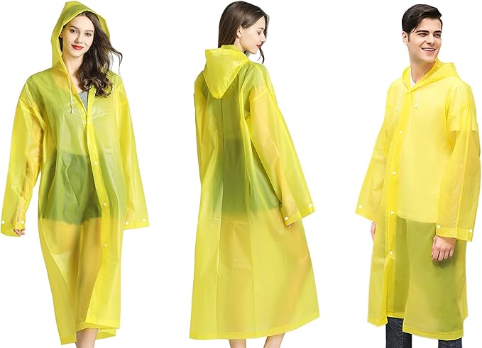 Rain Ponchos Raincoats for Adults Women Men, Reusable 2 Pack Rain Jacket Coats with Hood for Family Disney Camping Hiking