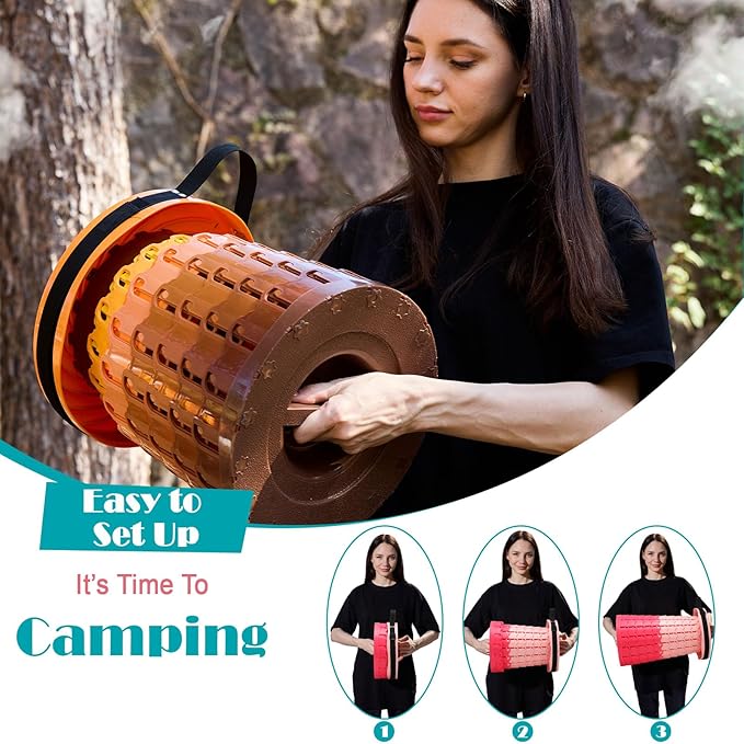 2025 Upgraded XXL Collapsible Stool with Cushion, 1000 lbs Capacity & 19.7-in High, Wider & Taller Heavy Duty Portable Telescoping Foldable Seat for Adults Camping, Travel, Music Festivals, Outdoors