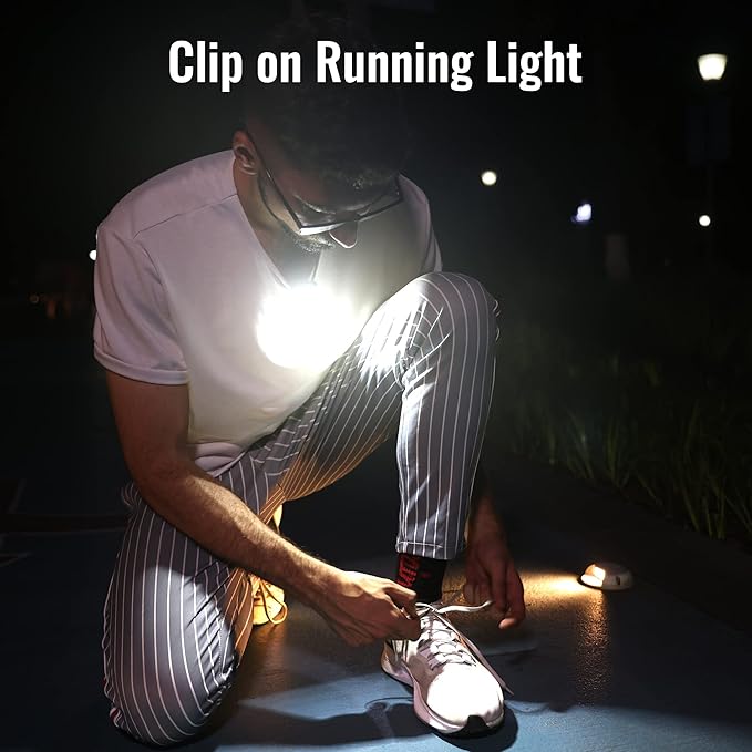 EGUKU Running Light, 2Pack Clip On Running Lights for Runners at Night 5 Light Modes USB Rechargeable LED Lights Wearable Small Lightweight Jogging Lights for Outdoor Running Jogger Walking