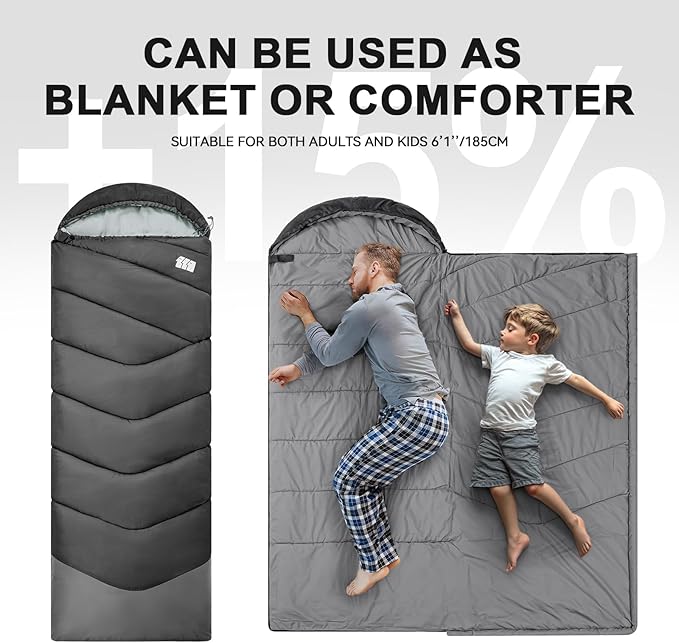 Sleeping Bags for Adults Cold Weather & Warm,Backpacking Camping Sleeping Bag for Tall Girls Boys,Lightweight,Compact,Waterproof Camping Gear for Traveling,Hiking,Hotel,Outdoor & Indoor