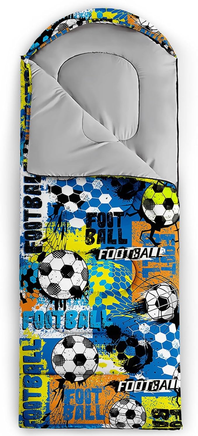 Kids Sleeping Bag for Boys Girls,Western Cowboy Print-Lightweight Warm Portable Outdoor Indoor-Waterproof Cold Weather Resistant Sleeping Bag for Camping Hiking