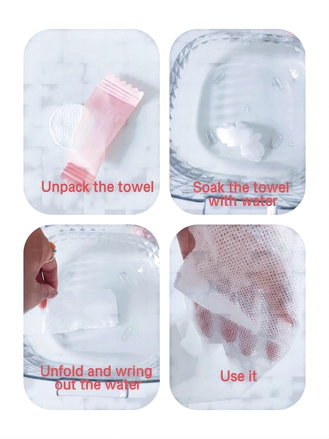 100PCS disposable compressed towel slices, compact travel towel for outdoor travel, camping, home, and simplified travel, ready to use, portable and independent packaging, white