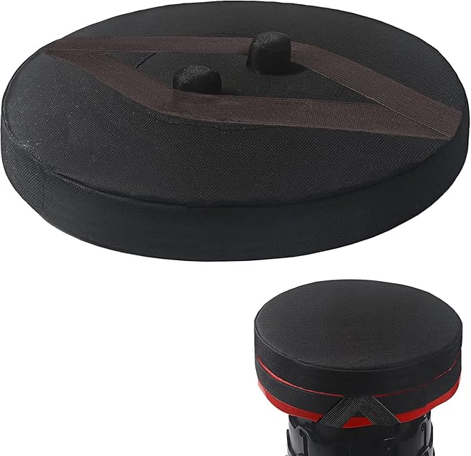 Thick Seat Cushion for Telescopic Stools (Exclude Stool), Chair Pads with Soft Foam and Two Pegs Fit in Round Collapsible Folding Stools (Cushion Only)
