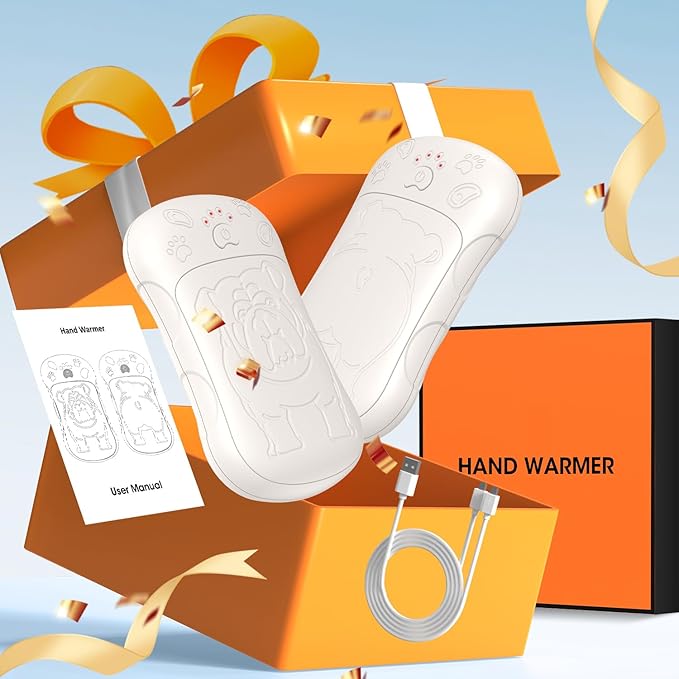 OLV Hand Warmers Rechargeable 2 Pack Strong Magnetic 18Hrs Longer Heating Portable Pocket-Sized Hand Warmer 6000mAh USB Hot Heater Birthday Gifts for Men Women Camping,Golf,Hunting,Travel Essentials