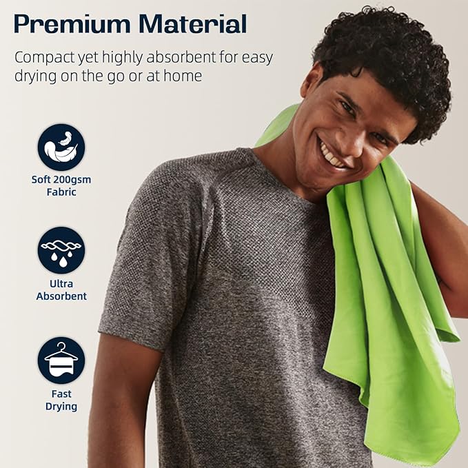 BAGAIL Camping Towel with EVA Case, Compact & Ultra Soft Microfiber Travel Towel - Super Absorbent & Lightweight Quick Dry Towels for Sports, Beach, Gym, Backpacking, Hiking and Yoga