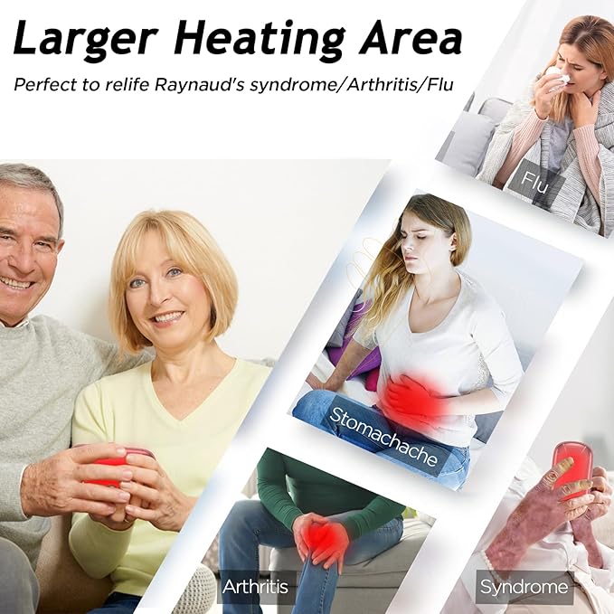 8000mAh Hand Warmers Rechargeable, Portable Electric Handwarmers, Double-Sided Heating USB Pocket Heater Therapy Great for Raynauds, Hunting, Golf, Camping, Women Mens Gifts