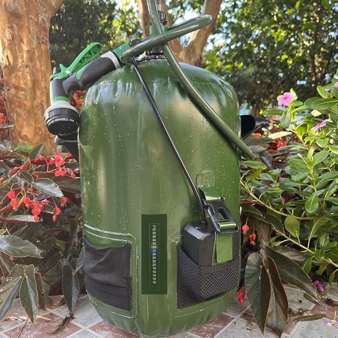 Vici 20L Portable Solar Camping Shower Bag Shower Electric Pump Tent car wash Equipment Outdoor spa Bath hot Water Bag Camping Furniture Accessories Portable Shower Pump