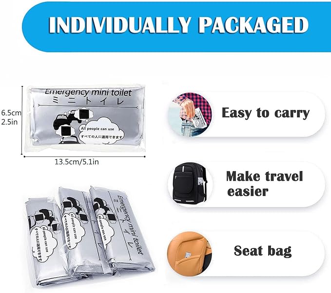 Disposable Urinal Bag, 8/12/24 Pack Unisex Emergency Urine Bag, Portable Camping Pee Bag, Travel Urine Bag Vomit Bag for Traffic Jams, Drivers, Pregnant, Patient, Kids