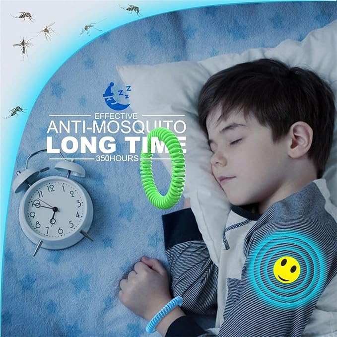 Mosquito Repellent Bracelets 50 Pack, Individually Wrapped Mosquito Repellent Bands with 60 Pcs Mosquito Repellent Stickers, DEET-Free Mosquito Wristbands Patches for Adults and Kids Indoor Outdoor