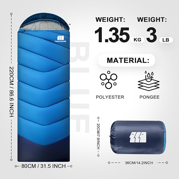 Sleeping Bags for Adults Cold Weather & Warm,Backpacking Camping Sleeping Bag for Tall Girls Boys,Lightweight,Compact,Waterproof Camping Gear for Traveling,Hiking,Hotel,Outdoor & Indoor