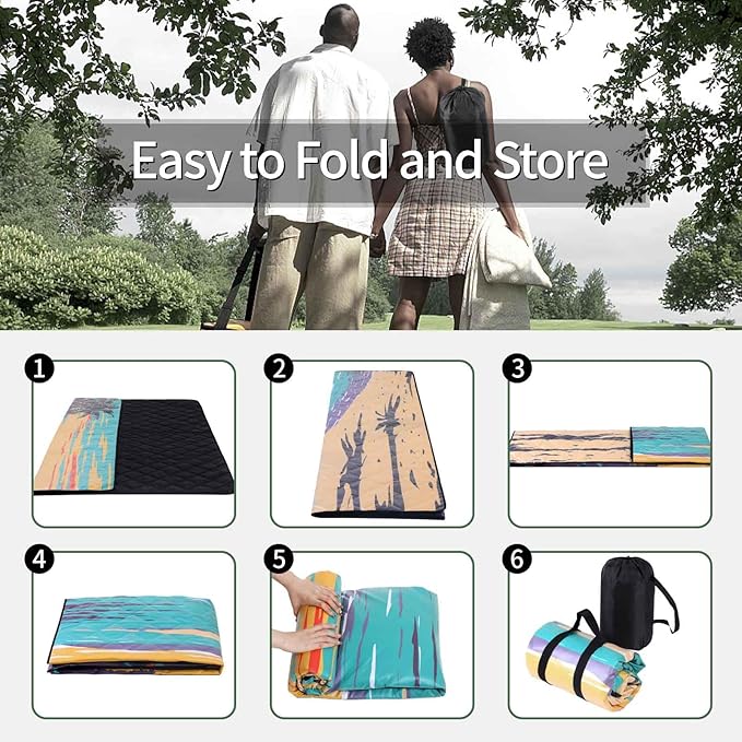 Picnic Blankets 60x80 Extra Large Windproof Concert Park Lawn Ground Mats Outside XXL Weatherproof Backpacking Quilt for Sleeping Patio Glamping Kitchen Stuff Cars Roadtrip Motorhome Gadgets