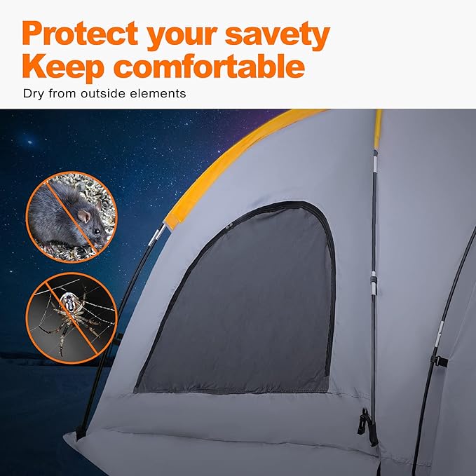 Pickup Truck Bed Camping Tent, Gladiator Truck Bed Tent with Removable Rainfly and Carrying Case, Pickup Truck Tent 5.5 Bed for 5-5.5ft Bed for Jeep Gladiator Full-Size Compact Truck Tent Bed