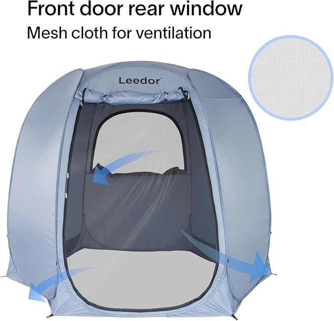 LEEDOR Pop Up Screen House Tent, UPF 50+ and Windproof Dome Outdoor Canopy Tent with Roll Up Zipped Door Privacy Gazebo, Compact and Lightweight for Party Camping Fishing Picnic, Grey
