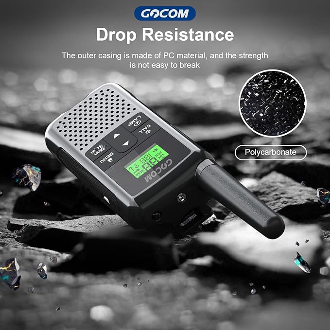 G200 Walkie Talkies for Adults, Long Range Two Way Radios Family Radio Service (FRS) Rechargeable 22 CH NOAA VOX Scan Flashlight 4 Pack Hand held radios
