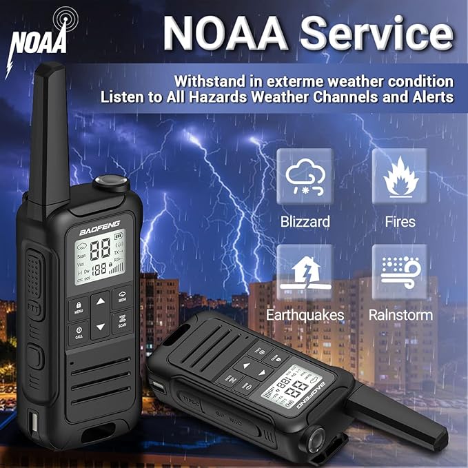Baofeng Walkie Talkies F22 Long Range Walkie Talkies for Adults with 22 FRS Channels, Family Walkie Talkie with LCD Display Flashlight VOX for Camping Hiking Accessories Gear Toys Two Way Radio