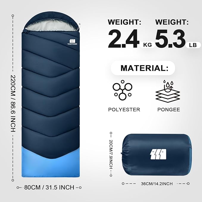 Sleeping Bags for Adults Cold Weather & Warm,Backpacking Camping Sleeping Bag for Tall Girls Boys,Lightweight,Compact,Waterproof Camping Gear for Traveling,Hiking,Hotel,Outdoor & Indoor