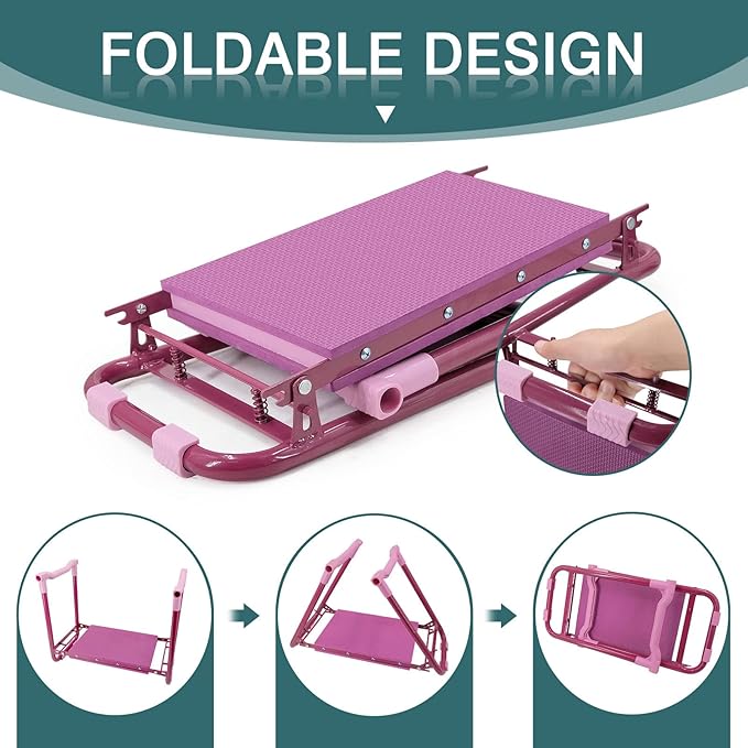 Foldable Garden Kneeler and Seat,Portable Kneeler Stool - Heavy Duty Garden Bench, Resistant Gardening Stool, Comfortable EVA Foam Cushion - Ideal for Women's Gardening, Camping...
