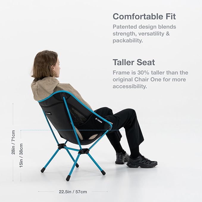 Helinox Chair One (re) High-Performance Camping Chair, 1.97lbs, Lightweight Compact Collapsible Outdoor Chairs, Backpacking, Picnic, Adventures, Flame Multiblock