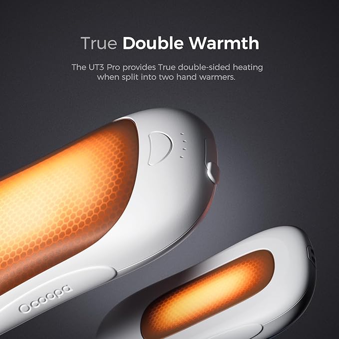 OCOOPA Magnetic Rechargeable Hand Warmers, True Double Warmth Handwarmers 10000mAh, Up to 15 Hours, Max 136℉, Electric Heater, for Men, Women, Golf/Hunting/Camping/Cold Weather, UT3 PRO