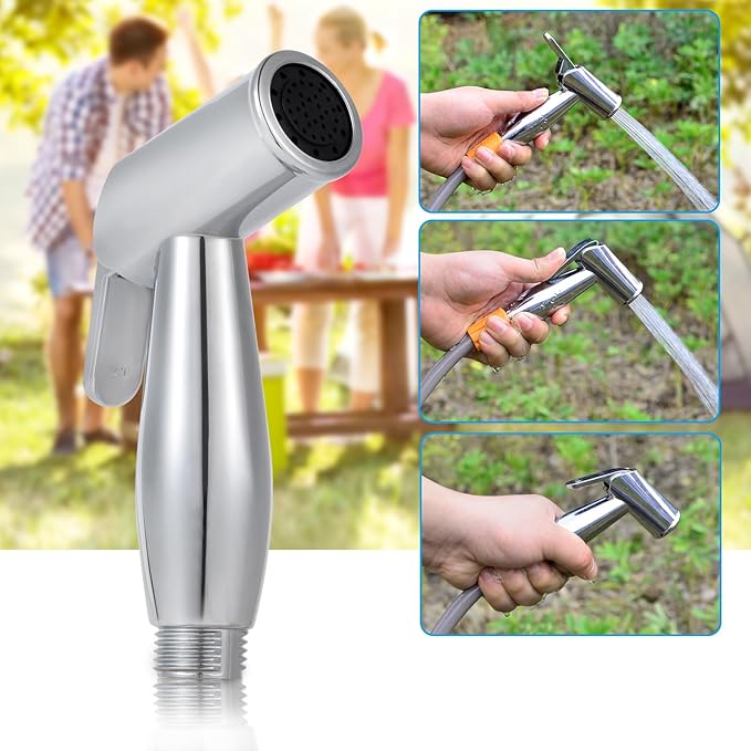 Portable Outdoor Shower, 4.5 Gallon Silicone Water Tank, Battery Powered and with Temperature Display, Solar Heating, Easy to Carry, Emergency Water in The car, Very Suitable for Camping, Beach
