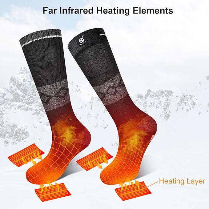 Heated Socks for Women Men,Foot Warmers Electric Rechargable Battery Heating Socks,Winter Cold Feet Hunting Ski Camping Hiking Riding Motorcycle Snowboating Thermal Warm Socks