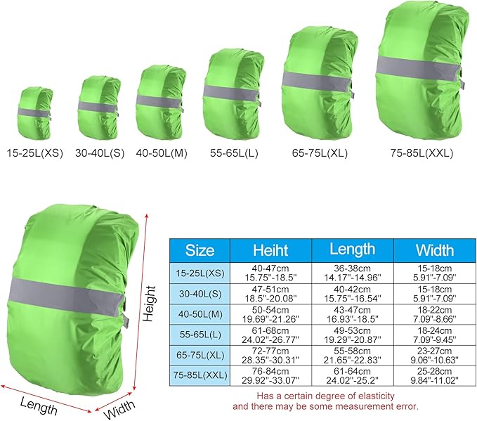 PATIKIL Waterproof Backpack Rain Cover, Non-Slip Backpack Cover with Reflective Strap Stay Dry for Hiking, Camping, Hunting