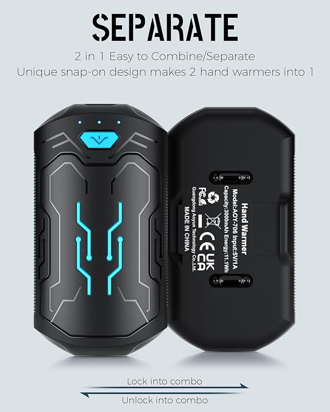 Hand Warmers Rechargeable 2 Pack, ROFWIZ 6000mAh Electric Portable Pocket Heater, are Great Warm Gifts for Women, Men, Heat Therapy, Raynauds, Outdoors, Hunting, Golf, Camping Gear