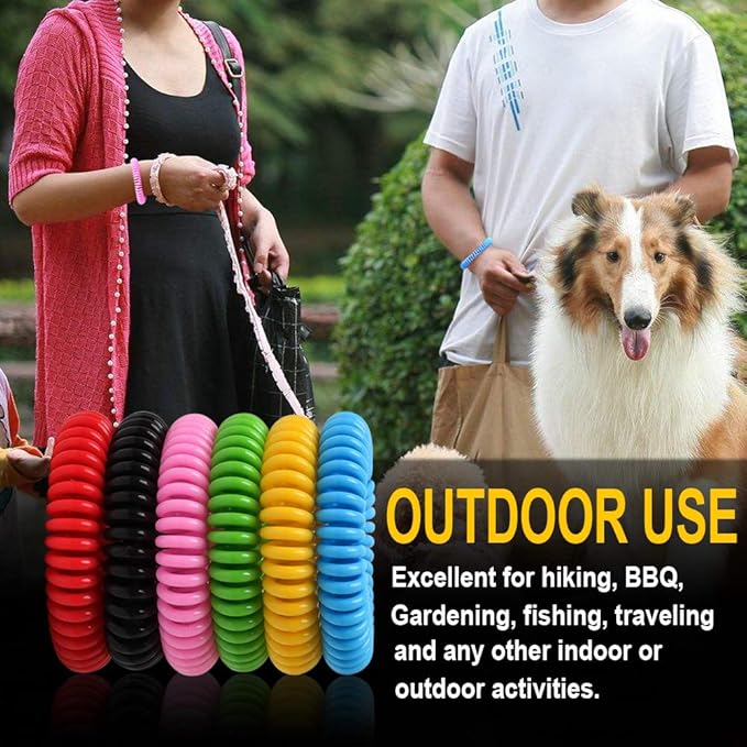 48 Pack Mosquito Bracelets, Mosquito Bands for Adults and Kids with Individually Wrapped & DEET Free, Natural and Waterproof Wristbands Citronella Bracelets for Camping Hiking