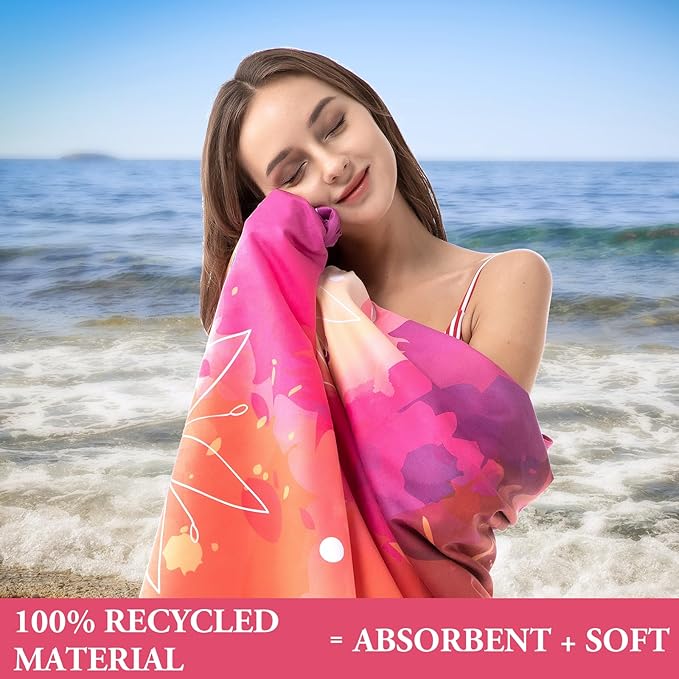 Your Choice Microfiber Beach Towels, Sand Free Beach Towel, Quick Dry Beach Towel, Extra Large Beach Towels for Adults, Kids (67x35 Inch, 60x30 Inch), Travel Towel, Camping Towel