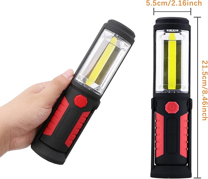 LED Magnetic Worklight,Portable Battery Powered Inspection Lamp Trouble Light for Mechanic Tool,Camping,Grill,Emergency(Red,Batteries NOT Included)