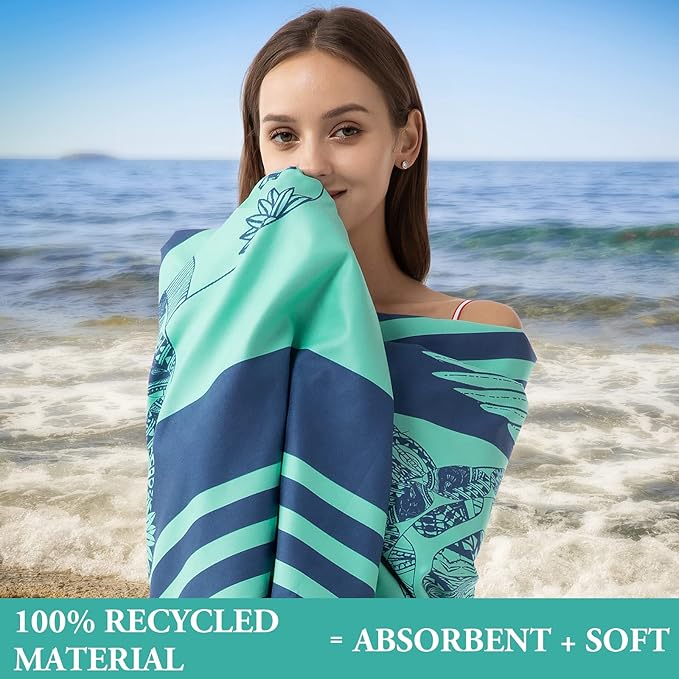 Your Choice Microfiber Beach Towels, Sand Free Beach Towel, Quick Dry Beach Towel, Extra Large Beach Towels for Adults, Kids (67x35 Inch, 60x30 Inch), Travel Towel, Camping Towel