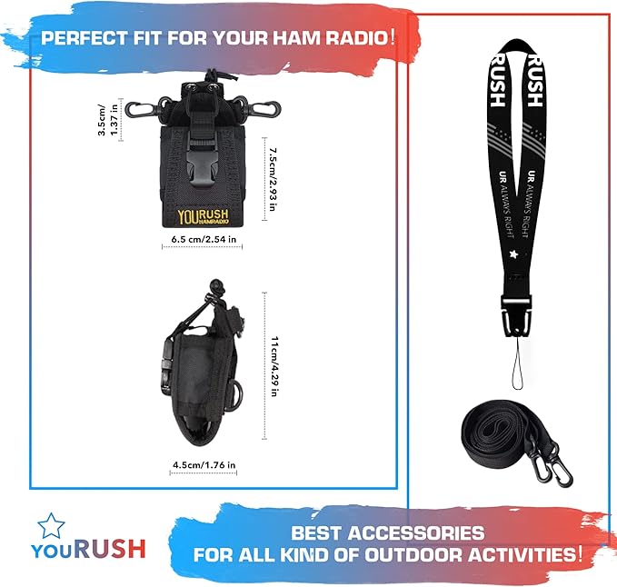 Ham Radio Holder for Baofeng UV-5R Radio Holster Duty Belt & Card Multitool Belt Pouch Compatible with Baofeng BF-F8HP, UV5RUSH, UV-5R, UV-82, UV-H5 Case for Two Way Radio & Prepper Tool
